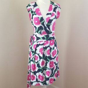 Diane von Furstenberg Print Wrap Dress w/ Pockets